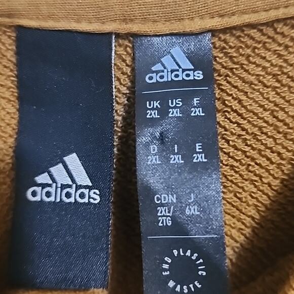 adidas Brand Love Sweatshirt Mens Loose Fit Bronze Crewneck Sweater Size XXL - Picture 3 of 6